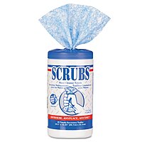 ITW Pro Brands Scrubs 42230 Hand Cleaner Towels, 10 x 12, Blue/White, 30/Canister