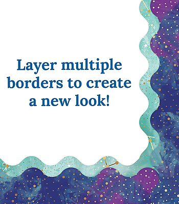 Carson Dellosa Galaxy Bulletin Board Borders, 39 Feet of Scalloped Marble, Gold Dot Classroom Borders for Bulletin Board