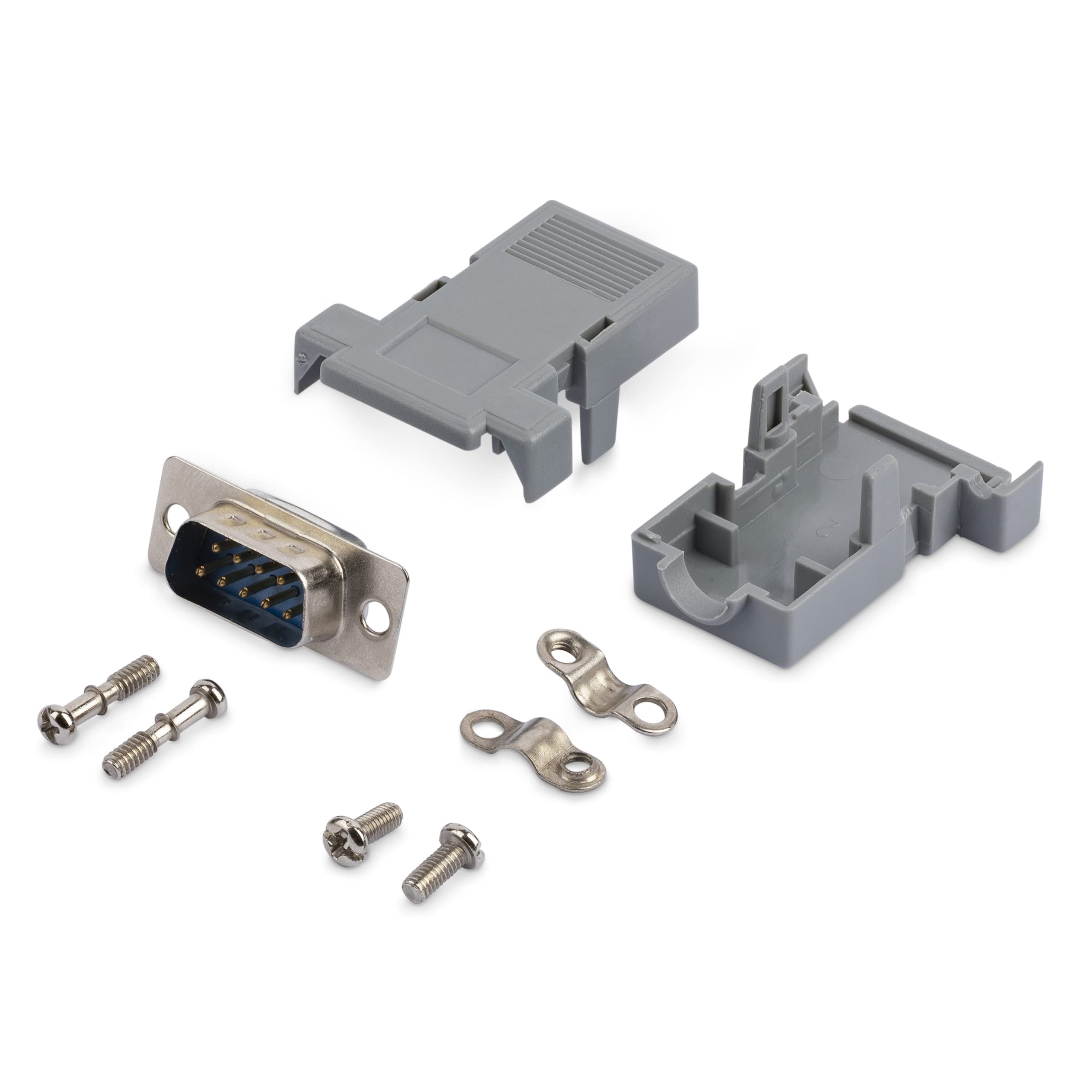 StarTech.com Assembled DB9 Male Solder D-SUB Connector with Plastic Backshell (C9PSM) 1 Count (Pack of 1) Male