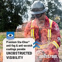 SELLSTROM Odyssey II Wildland Fire Safety Goggles - Anti-Fog, Anti-Scratch Eye Protection, FR Strap, Fits Over Glasses