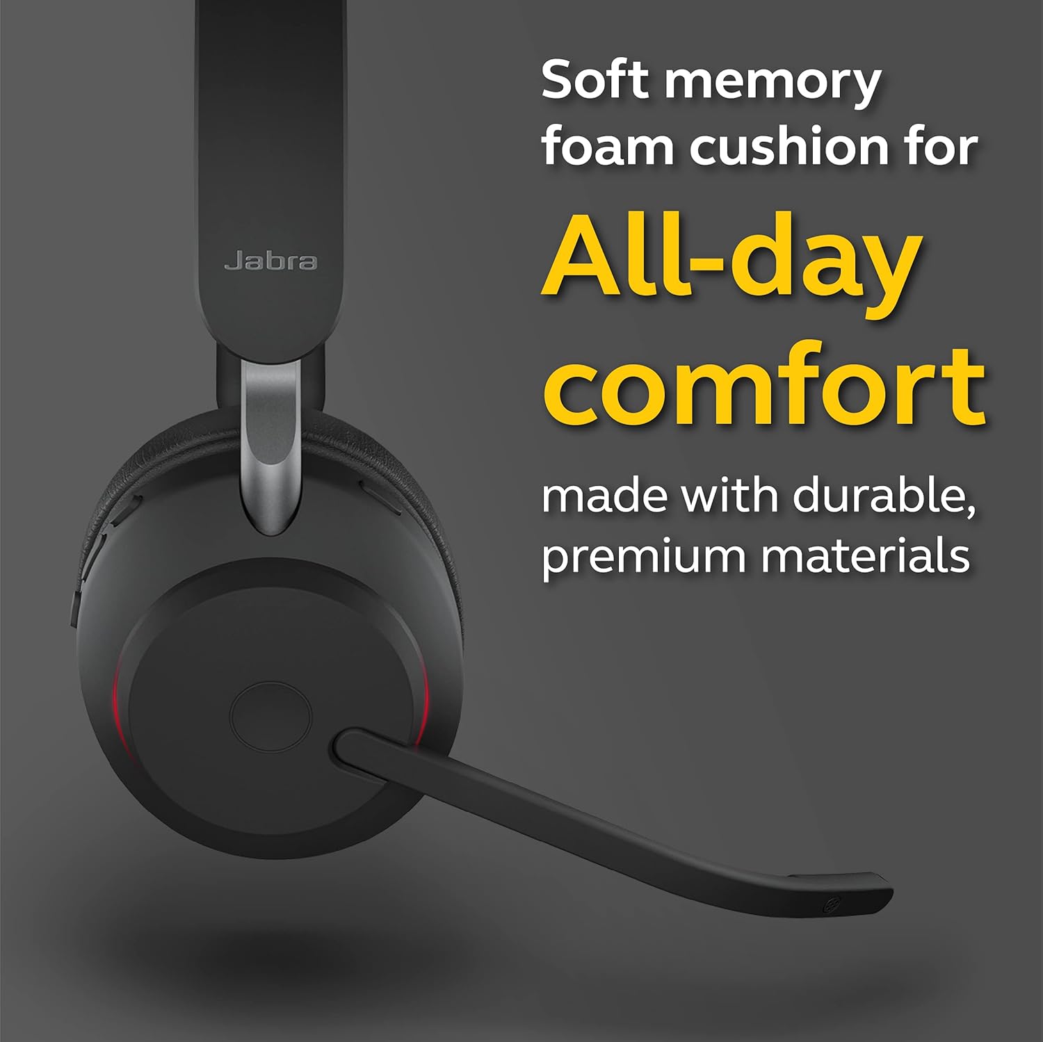 Jabra Evolve2 65 Wireless Headset On-Ear Bluetooth Headphones for Calls and Music