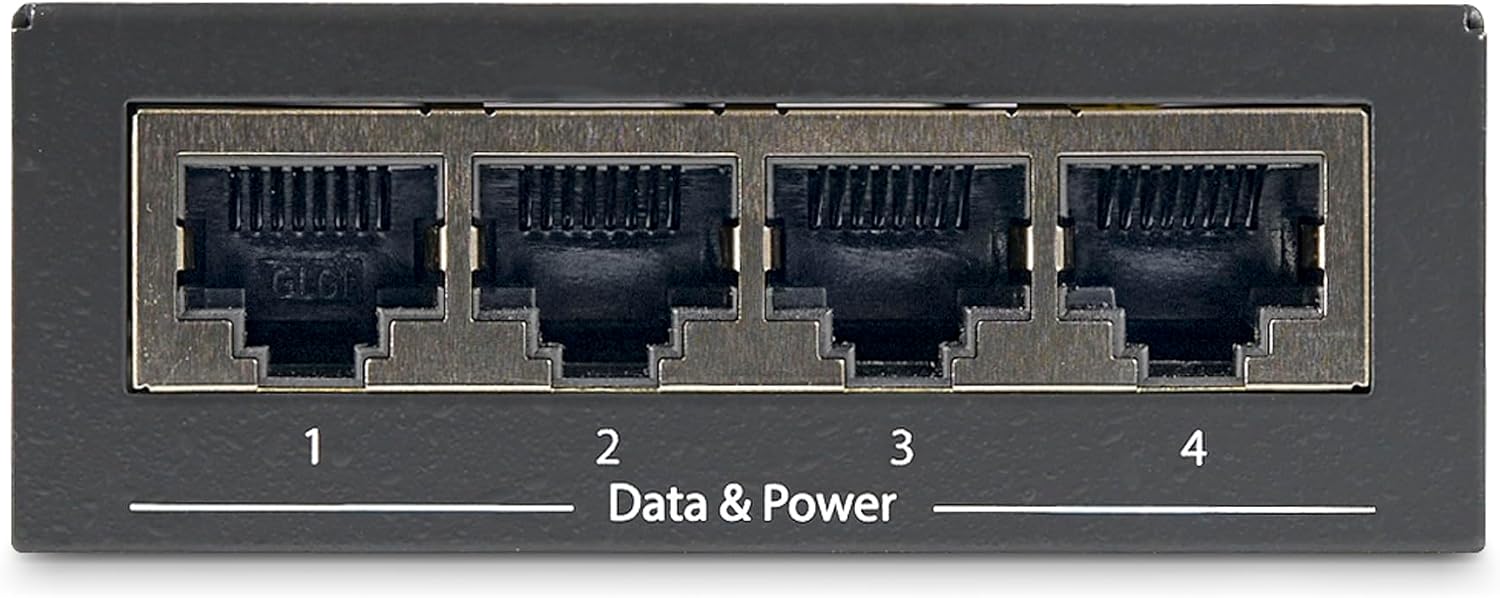 StarTech.com 4 Port Gigabit Midspan - PoE+ Injector - 802.3at and 802.3af - Wall-mountable Power over Ethernet Midspan
