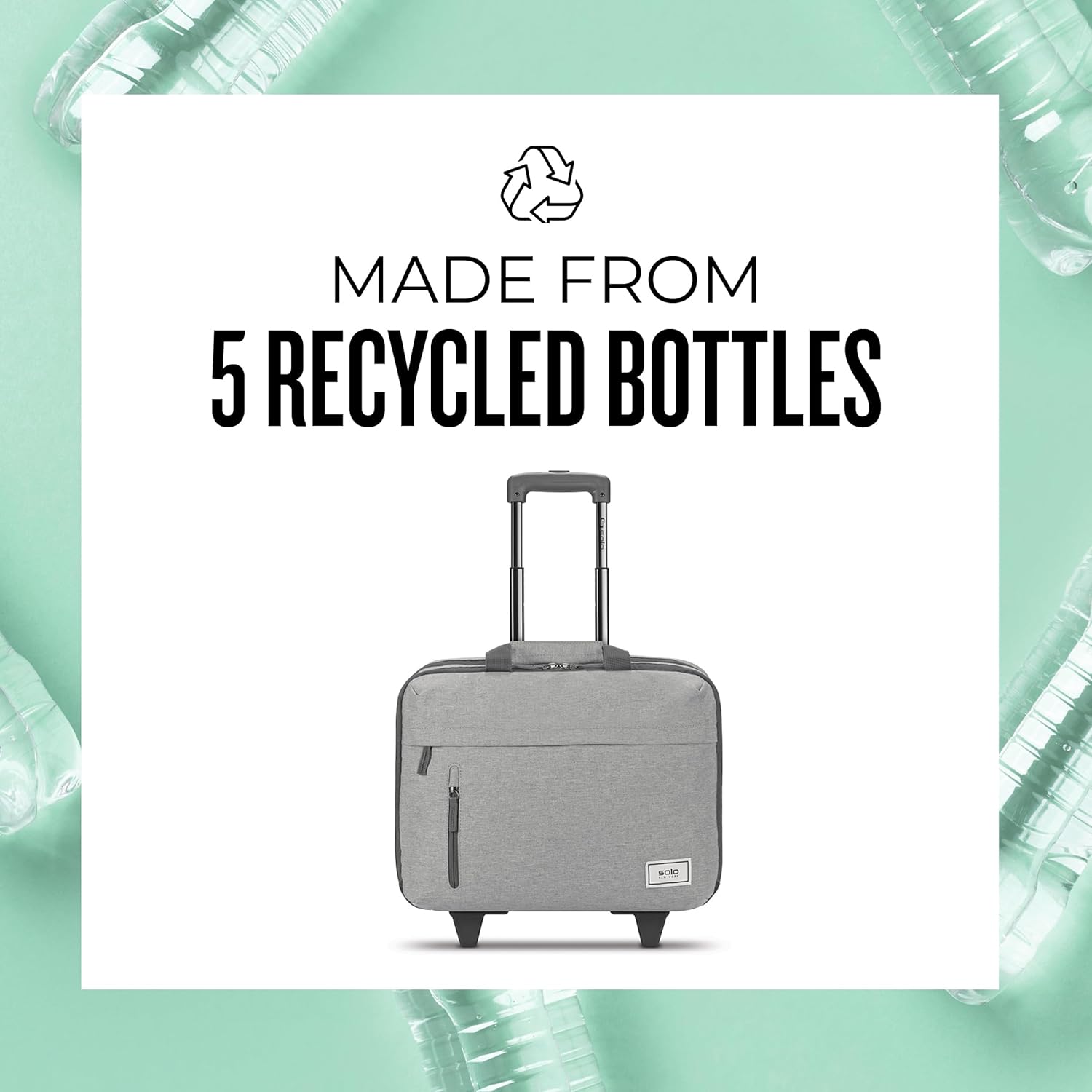 Solo New York Underseat Rolling Catalog Case - Roller Laptop Bag with Wheels, Wheeled Briefcase for Women & Men