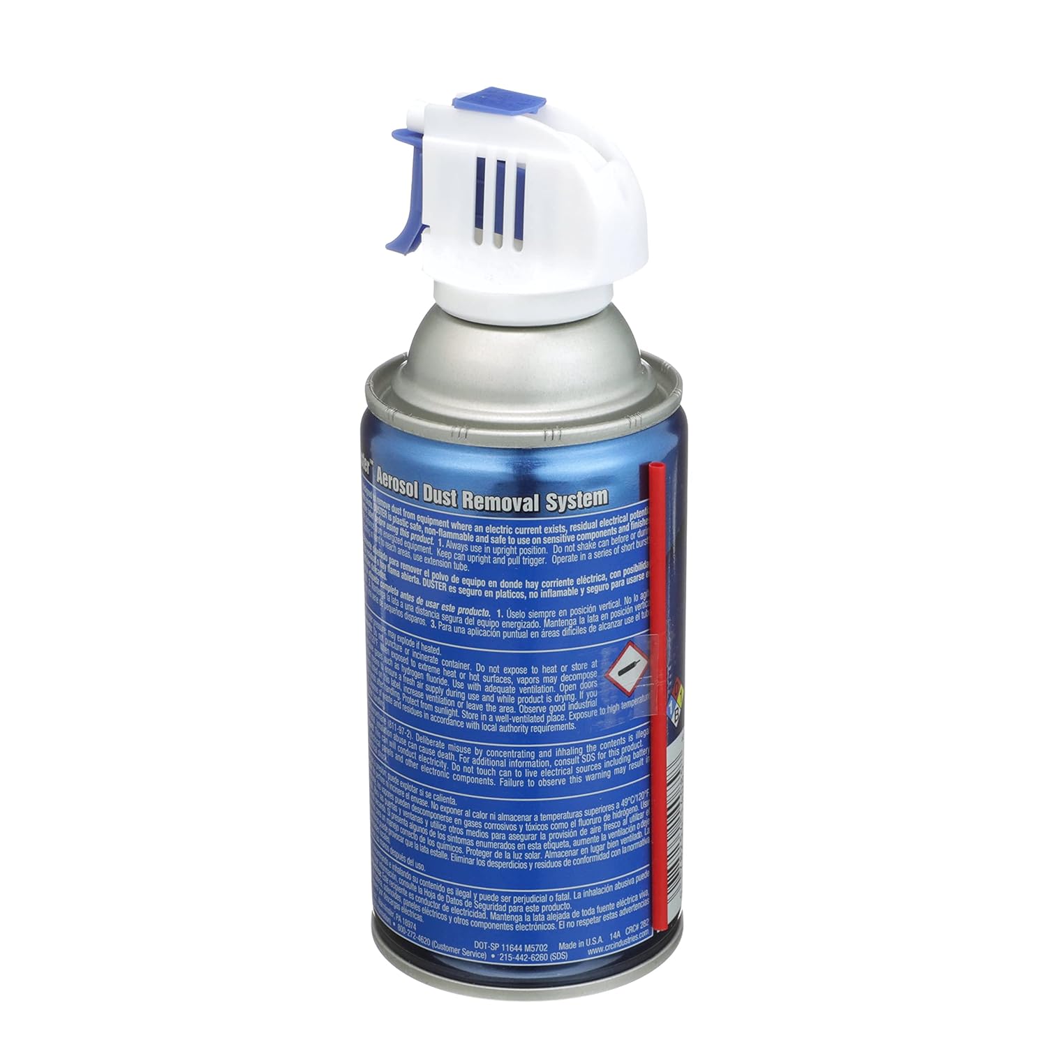 CRC Duster Aerosol Dust Removal Liquefied Gas System, 8 oz Aerosol Can with Trigger, Clear