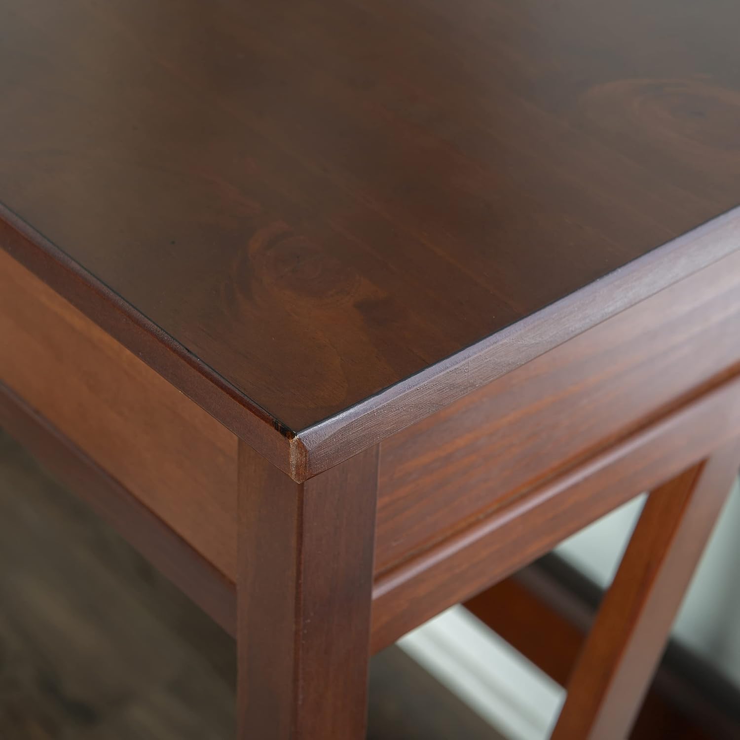 Linon Rockport 46inW Home Office Writing Desk, Antique Tobacco