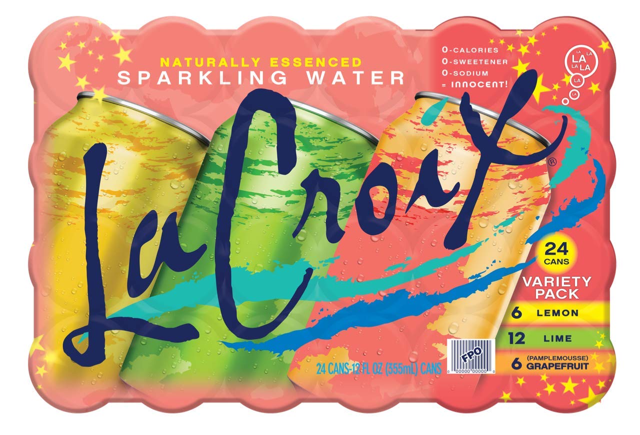 LaCroix Sparkling Water, Lemon, Lime, & Grapefruit Variety Pack, 12 Fl Oz (Pack of 24) Naturally Essenced, 0 Calories
