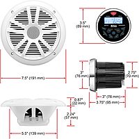 BOSS Audio Systems MGR350B Marine Gauge Receiver and Speaker Kits