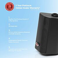 BOSS Audio Systems MR4.3 4-Inch 3-Way Marine Enclosed Speakers (Pair)