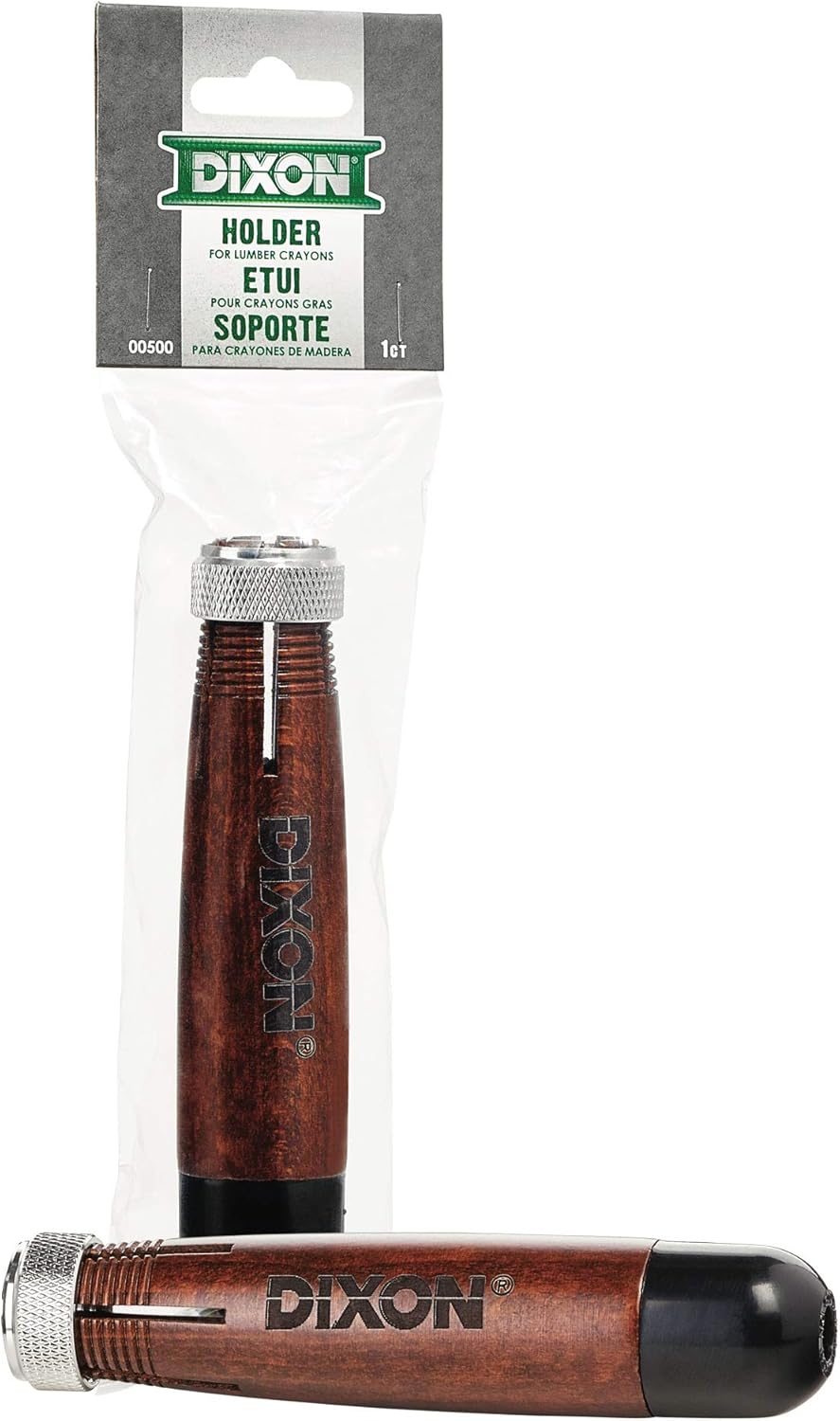 Dixon - DIX00500 Industrial Lumber Crayon Holder for 1/2" Round or Hexagonal Crayons, Wood with Metal Chuck, Walnut