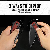 CIVIVI Teraxe Pocket Knife for EDC, 3.48-in Nitro-V Blade One Size Burgundy