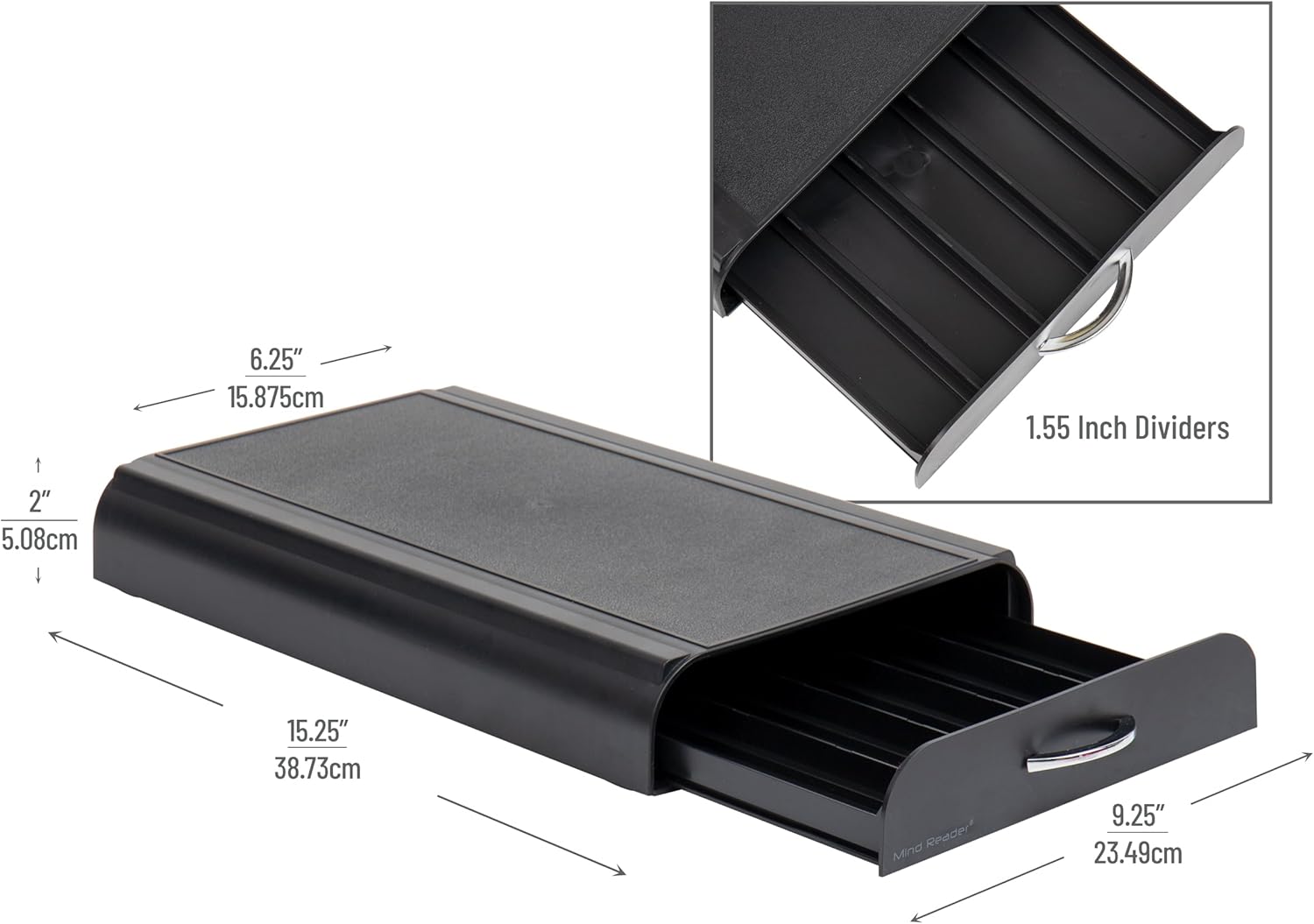 Mind Reader Nespresso Compatible Capsule Drawer, Countertop Organizer, Coffee Pod Holder, Storage, 9.25"L x 15"W x 2"H