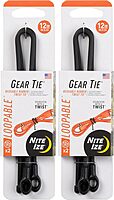 Nite Ize Gear Tie Loopable Reusable Rubber Twist Ties with Integrated Loop