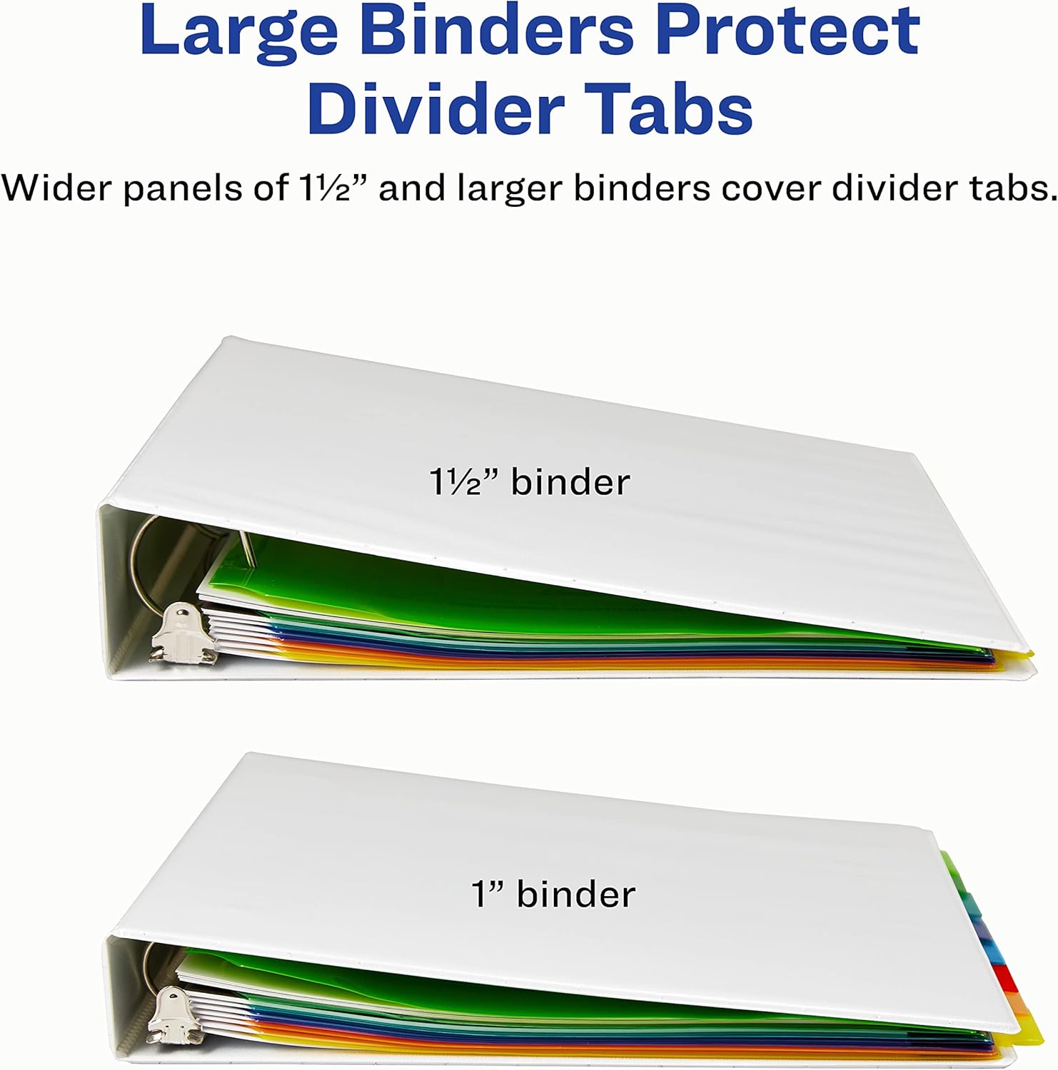 Avery Dividers for 3 Ring Binders, 8 Tab Plastic Binder Dividers, Pockets, Insertable Big Tabs, Multicolor
