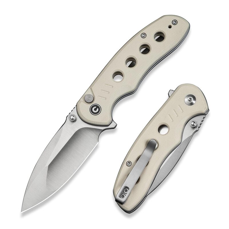 CIVIVI Triptych Folding Pocket Knife, 2.97in 14C28N Blade, G10 Handle, Button Lock