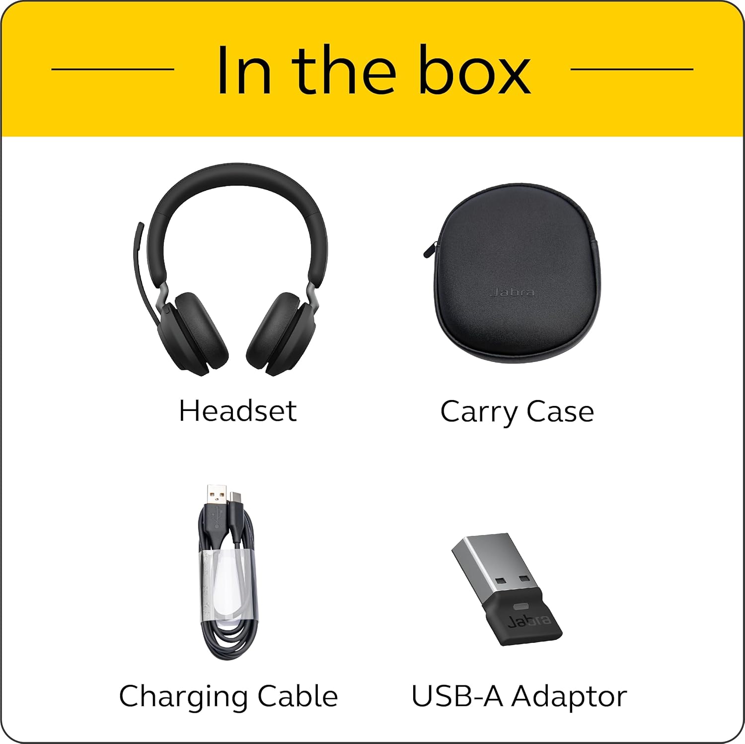 Jabra Evolve2 65 Wireless Headset On-Ear Bluetooth Headphones for Calls and Music