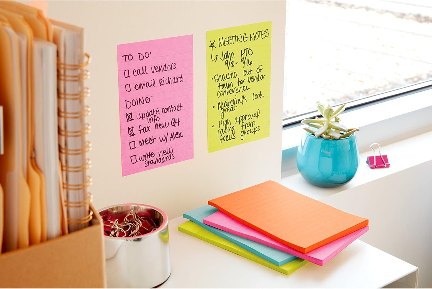 Post-it Super Sticky Lined Notes, 5 Sticky Note Pads, 4 x 6 in., School Supplies, Office Products
