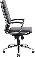 Boss Office Products CaressoftPlus Executive Chair, Traditional, Metal Chrome Finish 30D x 27W x 42H in