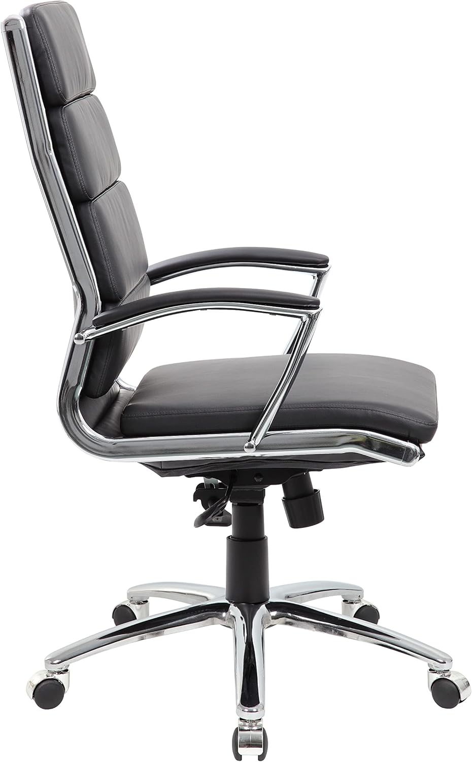 Boss Office Products CaressoftPlus Executive Chair, Traditional, Metal Chrome Finish 30D x 27W x 42H in