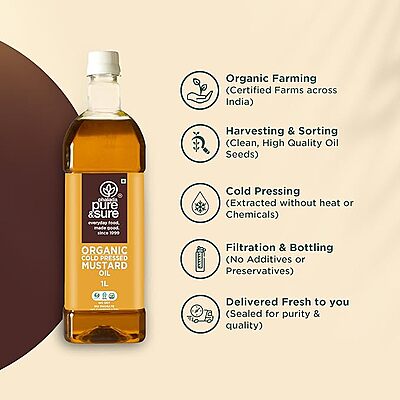 PURE&SURE - ORGANIC MUSTARD OIL 1 LTR