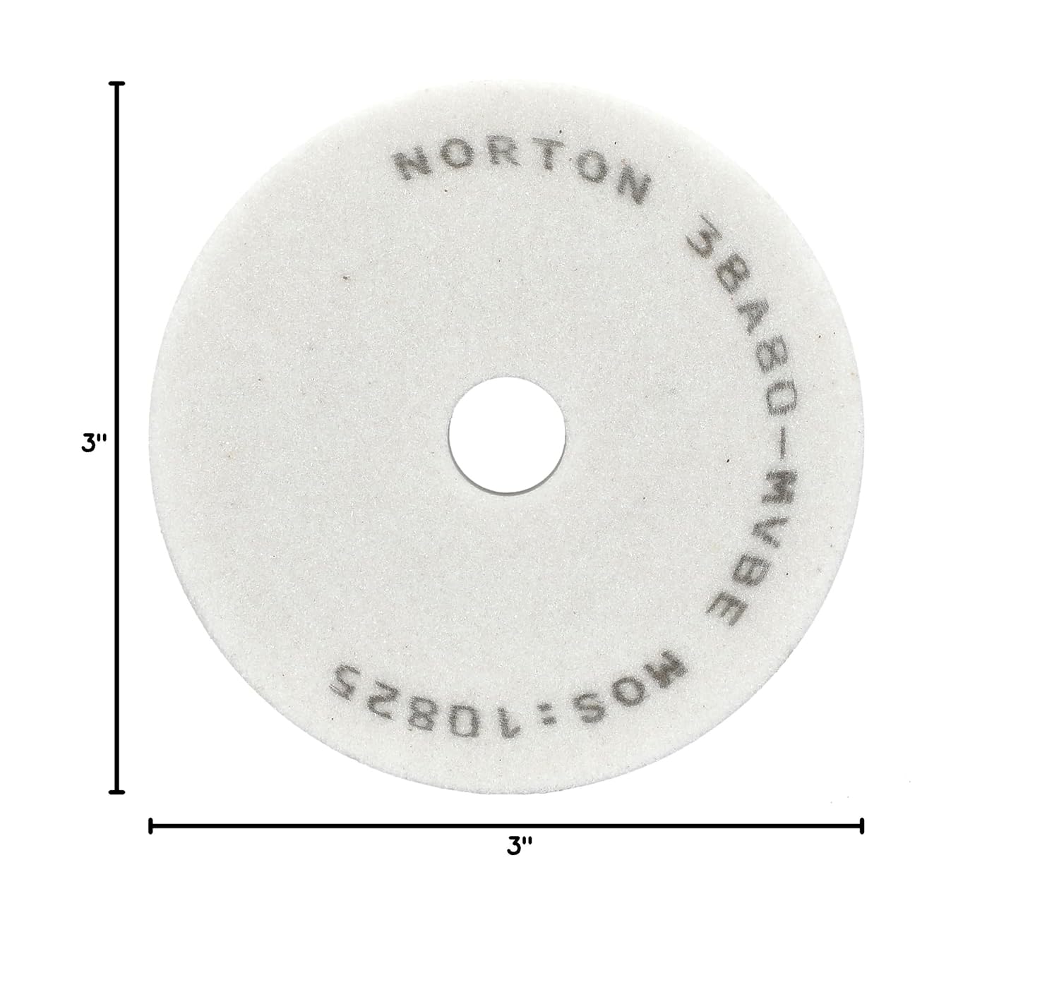 NORTON 38A80-MVBE 80 Grit Aluminum Oxide Internal Grinding Wheel - 3in x 1in x 1/2in, Pack of 5