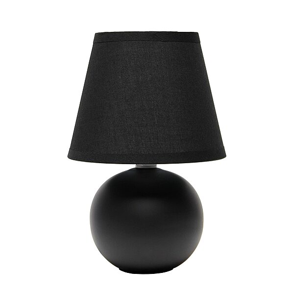 SIMPLE DESIGNS LT2008 Mini Ceramic Globe Table Lamp with Fabric Shade