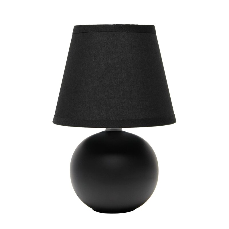 SIMPLE DESIGNS LT2008 Mini Ceramic Globe Table Lamp with Fabric Shade