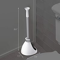 simplehuman Toilet Brush and Plunger with Caddy, Stainless Steel