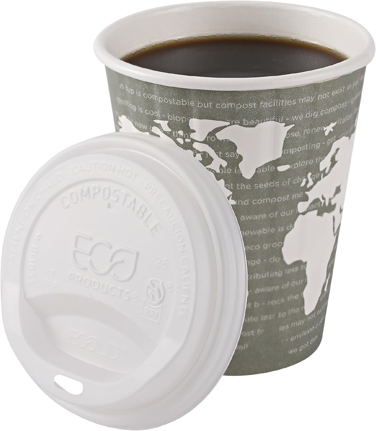 Eco-Products EcoLid Hot Cup Lids, Fits 10-20 oz