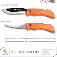 OUTDOOR EDGE RazorPro 3.5" Folding Knife with RazorSafe Replaceable Blade & Saw