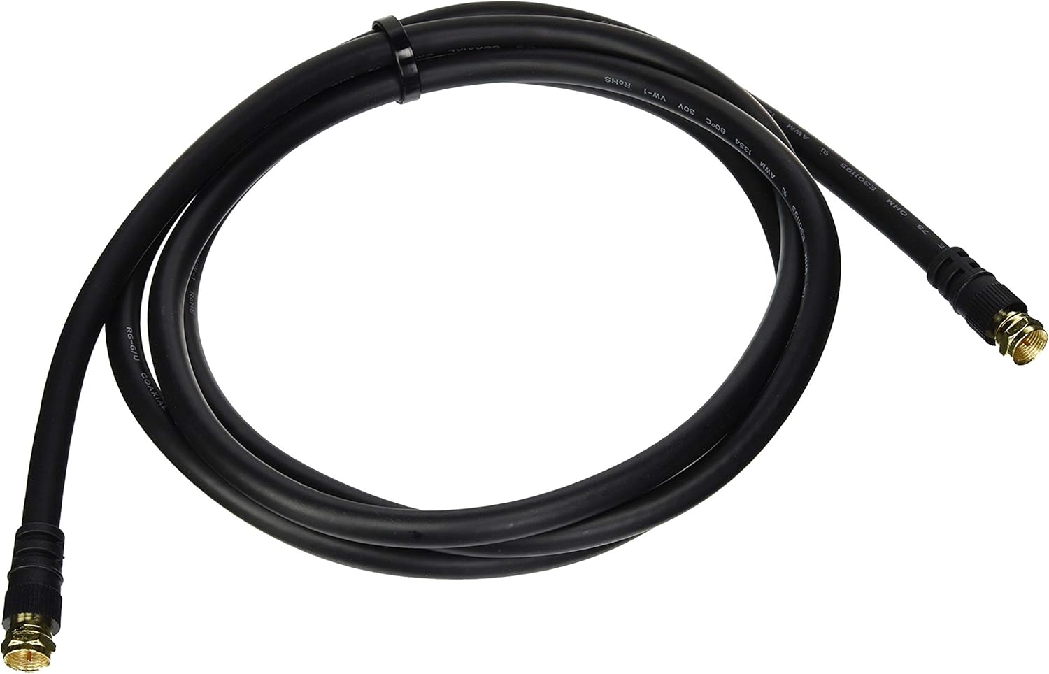 C2G 29132 Value Series F-Type RG6 Coaxial Video Cable, Black (6 Feet, 1.82 Meters)