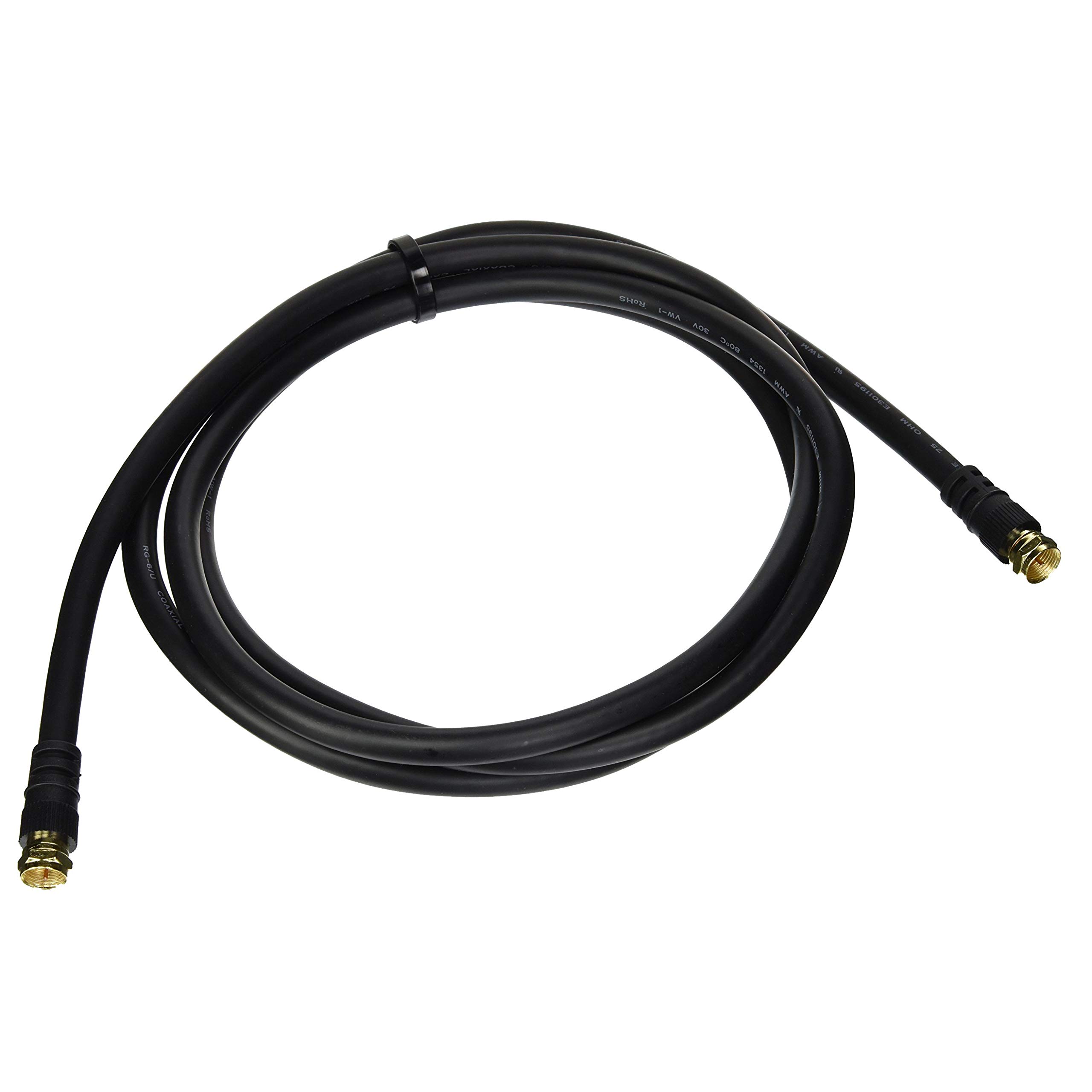C2G 29132 Value Series F-Type RG6 Coaxial Video Cable, Black (6 Feet, 1.82 Meters)