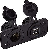 Sea Dog 426505-1 Double USB and Power Socket Panel