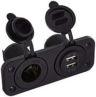 Sea Dog 426505-1 Double USB and Power Socket Panel