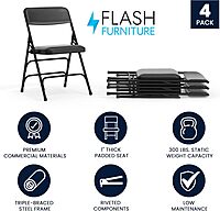 Flash Furniture Hercules Series Upholstered Metal Folding Chairs