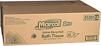 Marcal PRO 5001 100% Recycled Two-Ply Bath Tissue, White, 500 Sheets/Roll, 48 Rolls/Carton