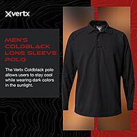 VERTX Mens Coldblack Long-Sleeve Tactical Polo Shirt