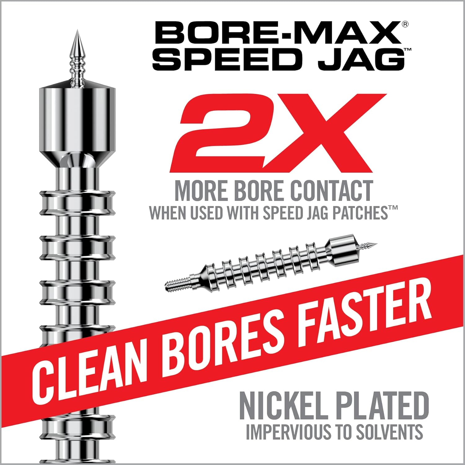 REAL AVID Bore-Max Speed Jag and 25 Patches Gun Cleaning Set