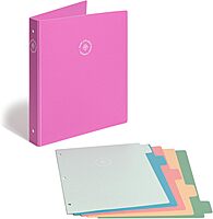 U BRANDS U-Eco 1" Poly Binder + 5 Tab Divider Set, Letter Size, Two Pockets