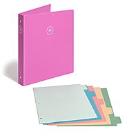 U BRANDS U-Eco 1" Poly Binder + 5 Tab Divider Set, Letter Size, Two Pockets