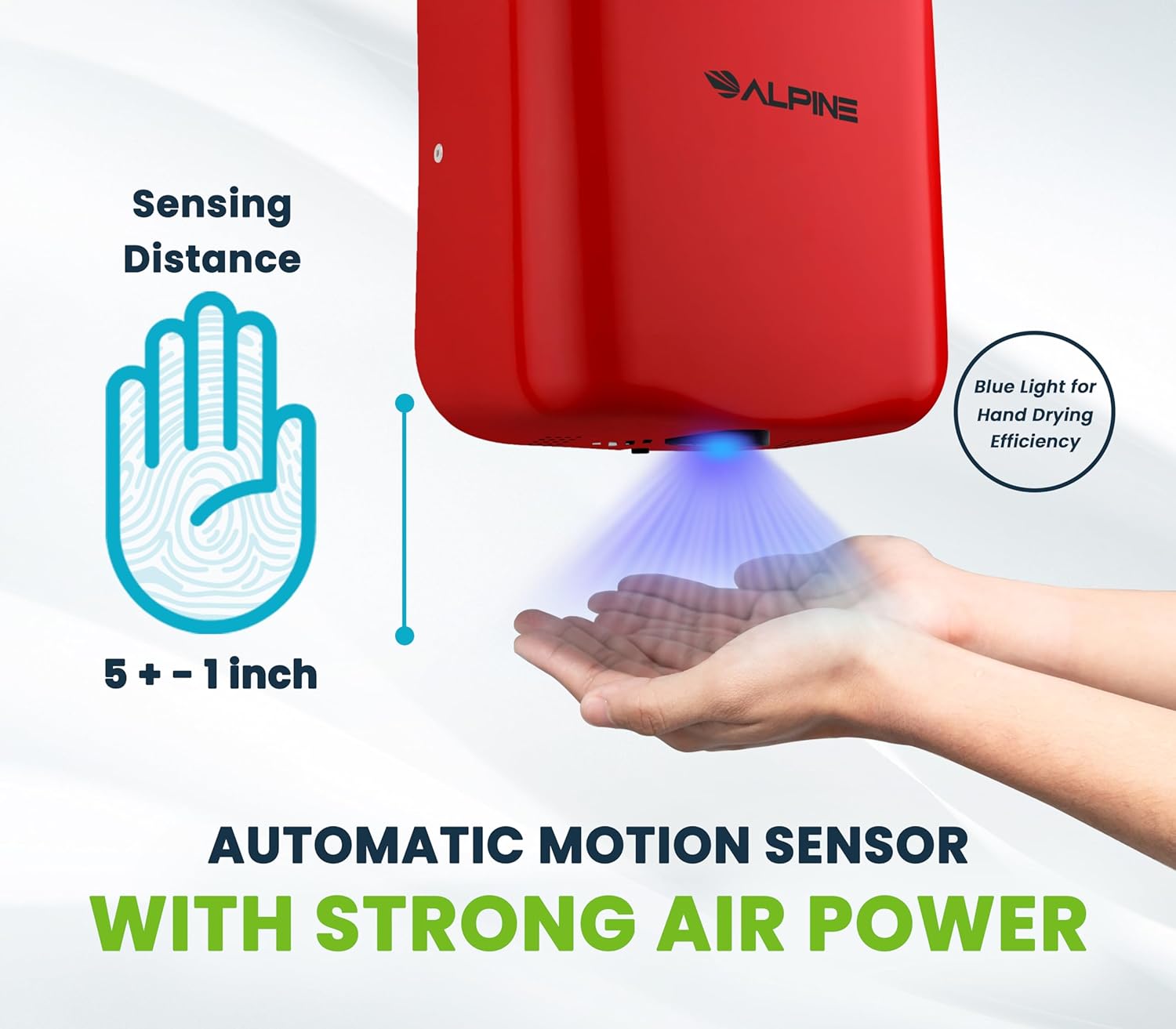 Alpine Hemlock Commercial Automatic High-Speed Stainless Steel Hand Dryer (110-120V)