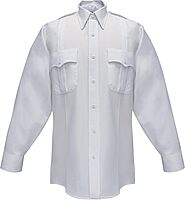 FLYING CROSS Duro Poplin Long Sleeve Shirt with Sewn-In Creases