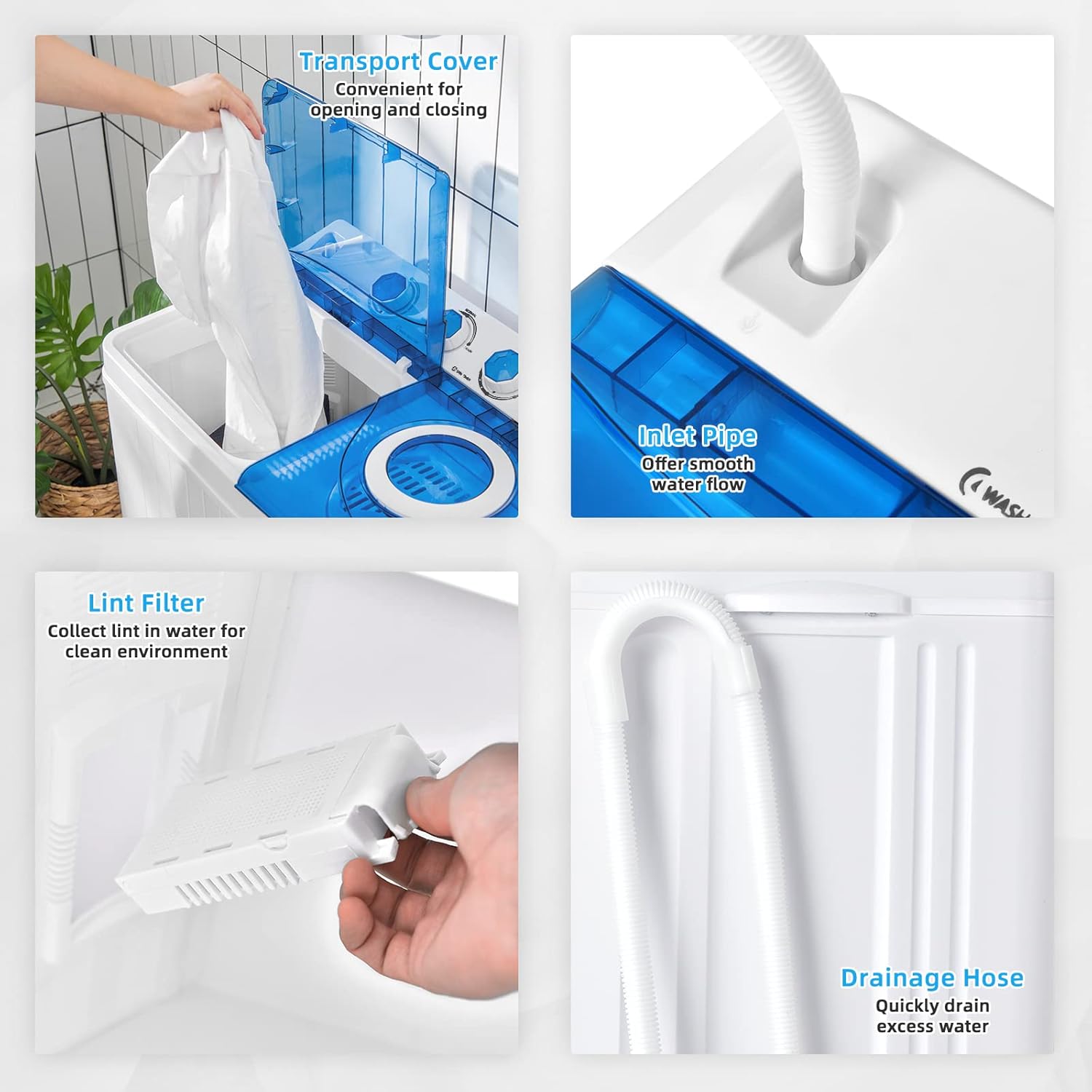 Giantex - Lavadora portátil, 2 en 1 capacidad de 26 libras