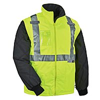 ERGODYNE GloWear 8287 Type R Class 2 High-Visibility Thermal Jacket With Removable Sleeves
