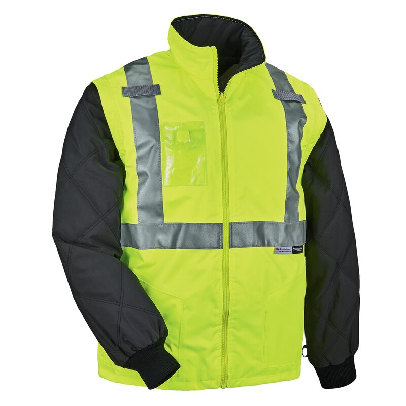 ERGODYNE GloWear 8287 Type R Class 2 High-Visibility Thermal Jacket With Removable Sleeves