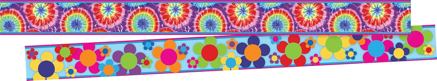 Barker Creek Double-Sided Border, Floral, School and Office Supplies, Bulletin Board Border Trim, Set of 3 Designs