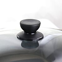 MegaChef Skillets with Lids Pre-Seasoned, 9 Piece Set, Black, Red