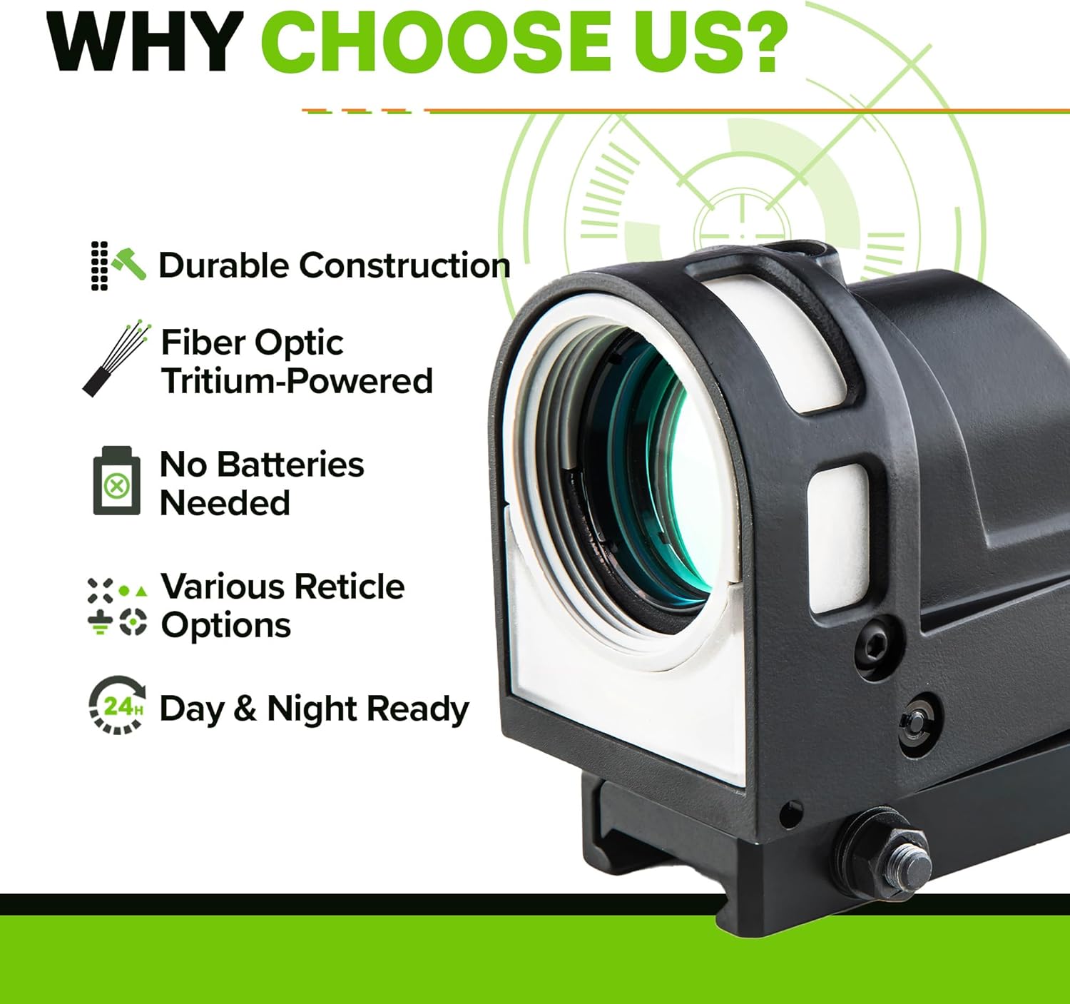 MEPROLIGHT Mepro M21 Self-Powered Day and Night Reflex Sight with Tritium and Fiber Optics