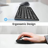 SIIG Jk-WR0T12-S1 Standard Size 102Key Wireless Keyboard with 3Button Wireless Optical Mouse, Black 102-key