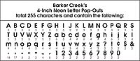 Barker Creek Letter Pop-Outs, 4 Inch, Neon, Set of 255