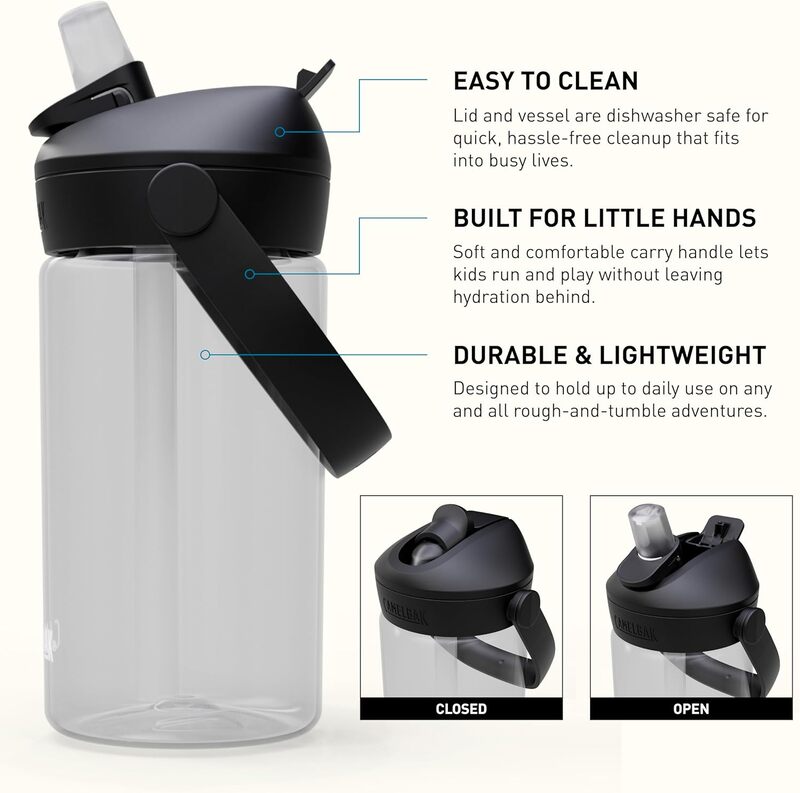 CAMELBAK Thrive Flip Straw Kids Bite Valve Water Bottle 14oz Tritan Renew